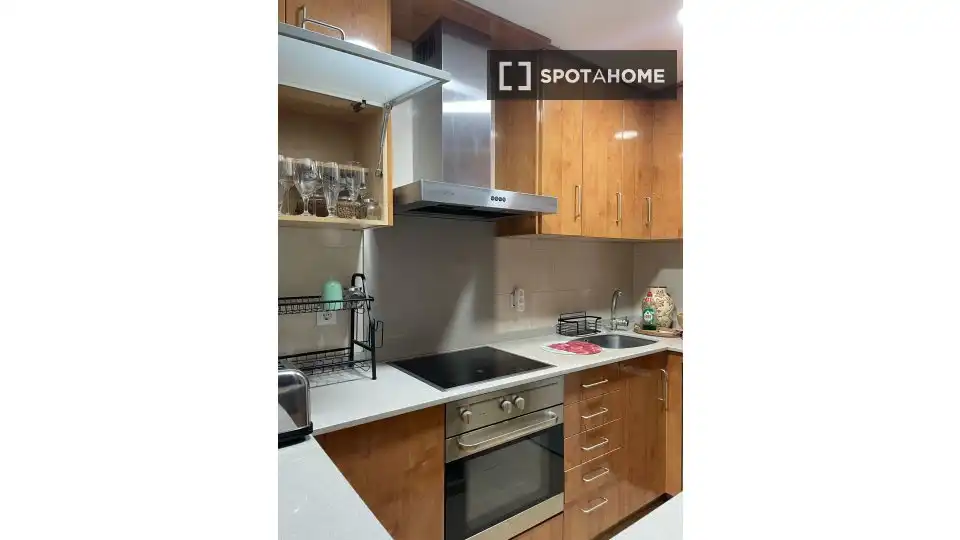 Cocina de Piso de alquiler en L'Hospitalet de Llobregat con Aire acondicionado, Calefacción y Amueblado