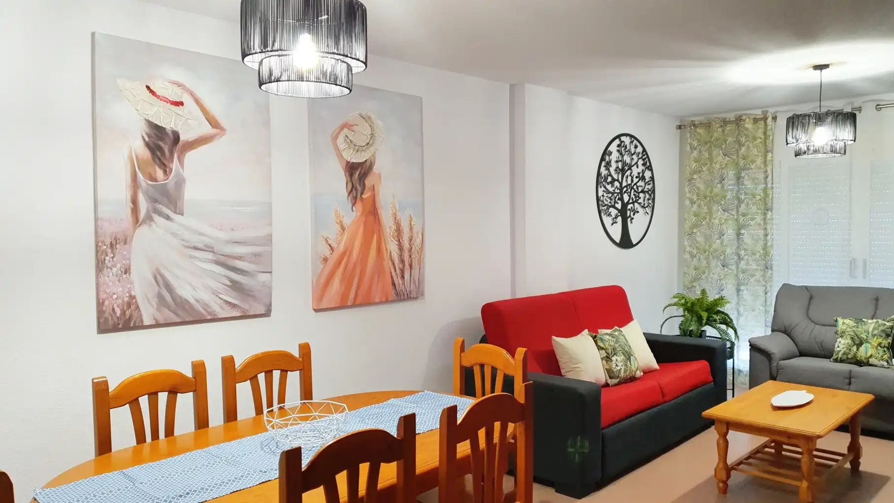 Wohnzimmer von Wohnungen zur Miete in Gandia mit Terrasse, Möbliert und Ofen