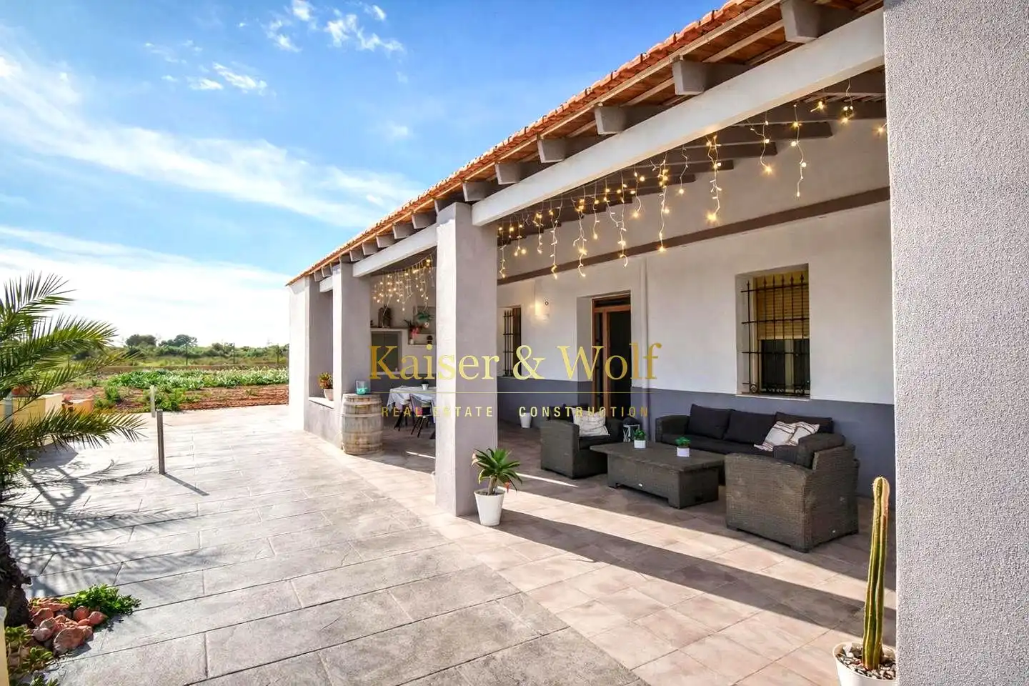 Terraza de Finca rústica en venta en Elche / Elx con Aire acondicionado y Jardín privado