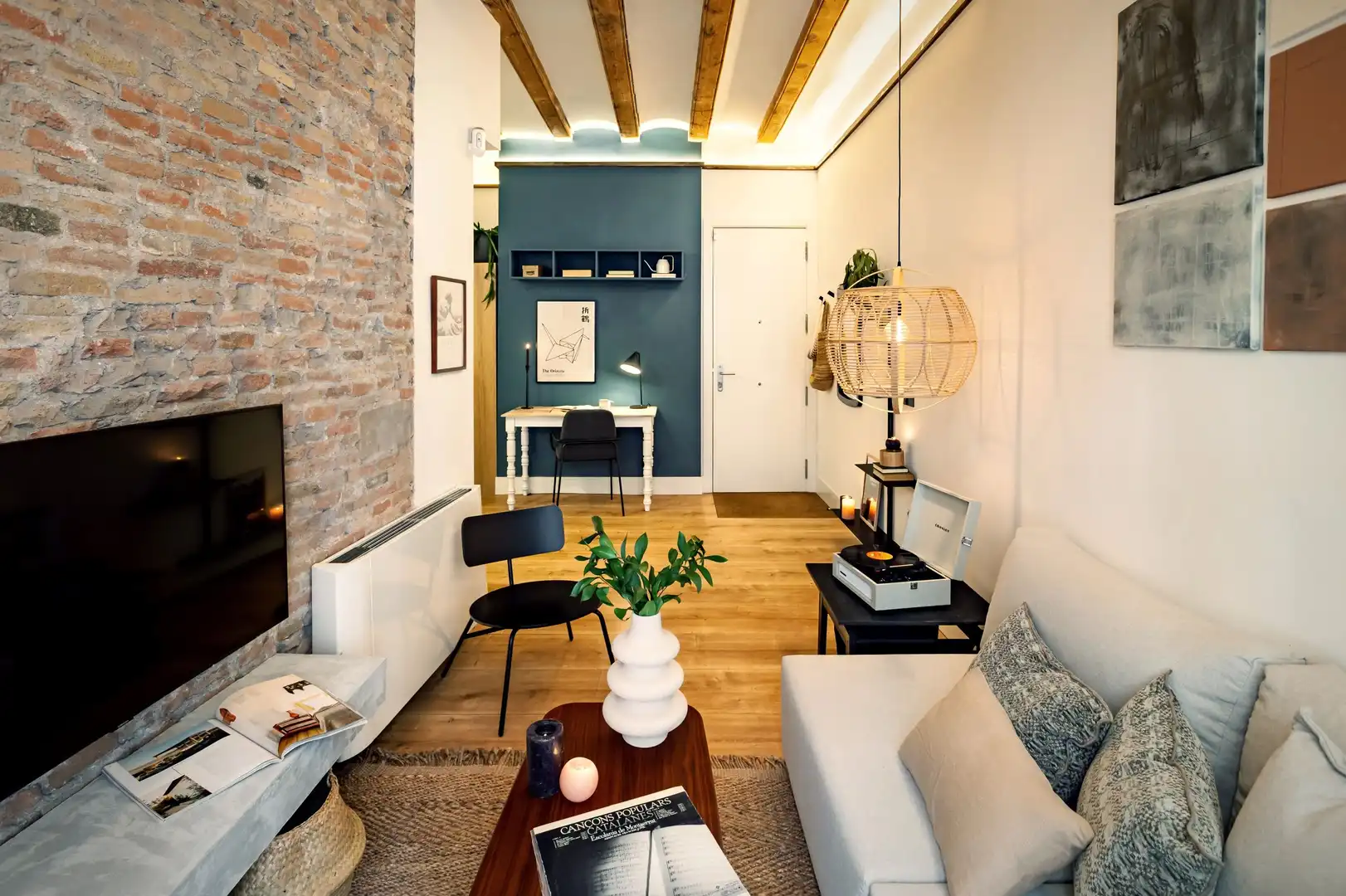 Wohnzimmer von Wohnungen zur Miete in Barcelona mit Klimaanlage, Heizung und Terrasse