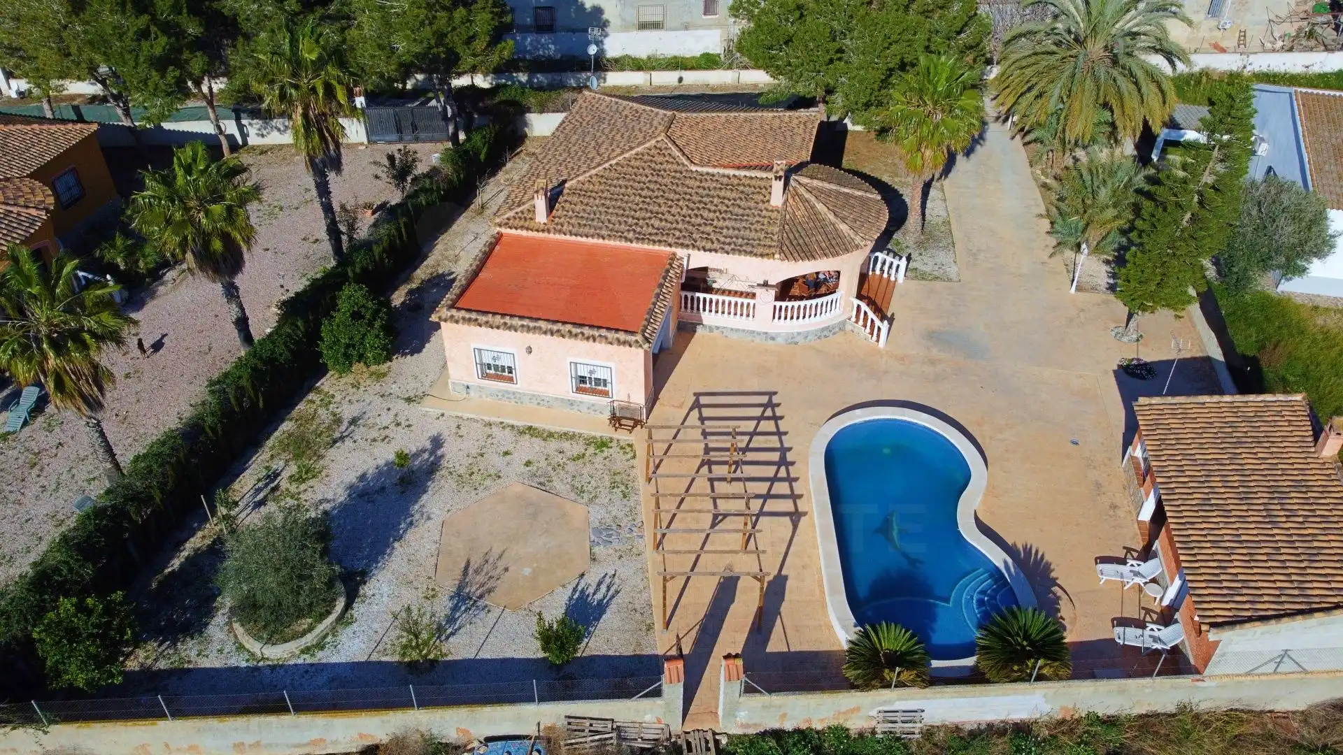 Vista exterior de Casa o xalet en venda en Dolores amb Aire condicionat, Terrassa i Piscina