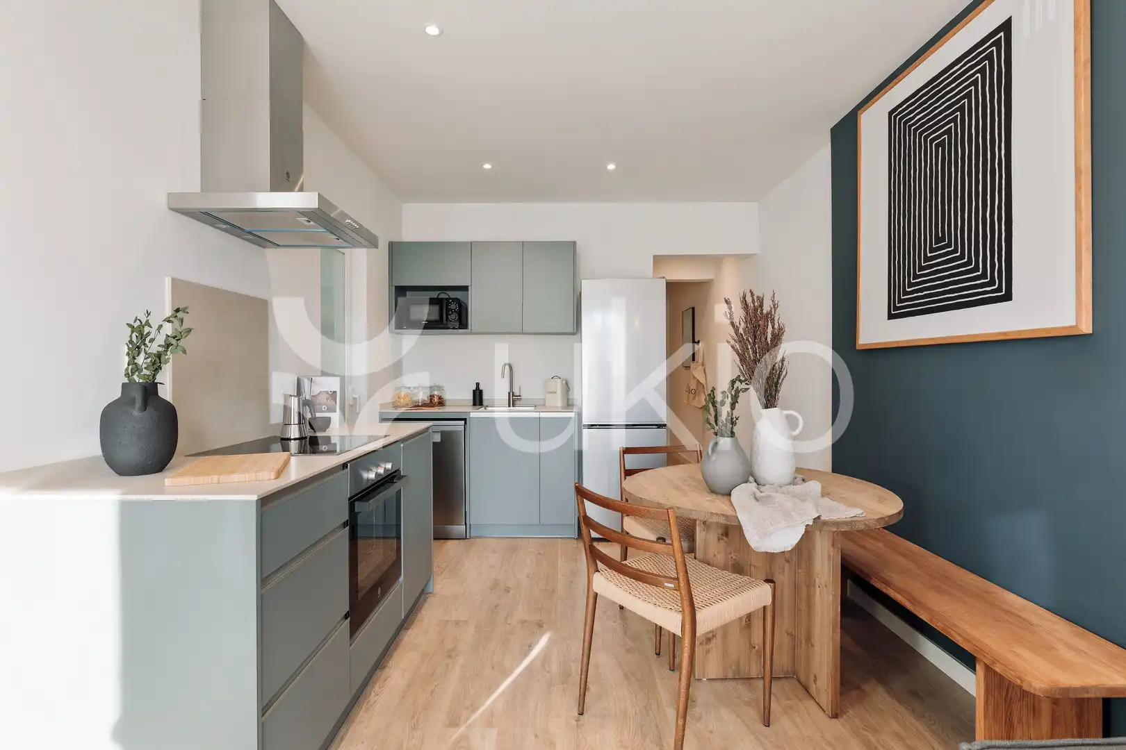 Kitchen of Attic for rent in Barcelona  with Air Conditioner, Heating and Terrace
