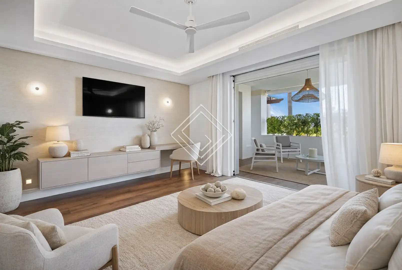Wohnzimmer von Wohnung zum Verkauf in Marbella mit Klimaanlage, Heizung und Terrasse