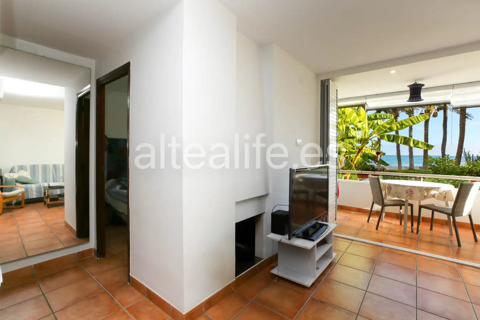 Sala d'estar de Apartament de lloguer en Altea amb Calefacció, Terrassa i Moblat