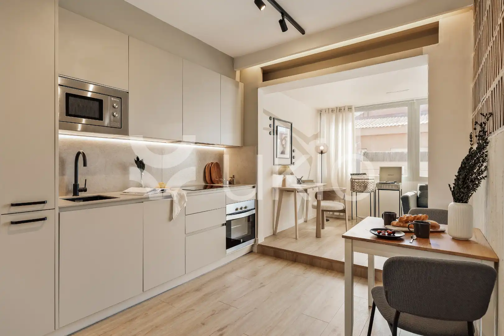 Cocina de Apartamento de alquiler en Barcelona con Aire acondicionado, Calefacción y Terraza