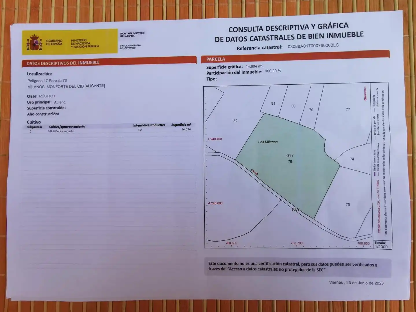 Rustikales Grundstück zum Verkauf in Monforte del Cid, imagen 3