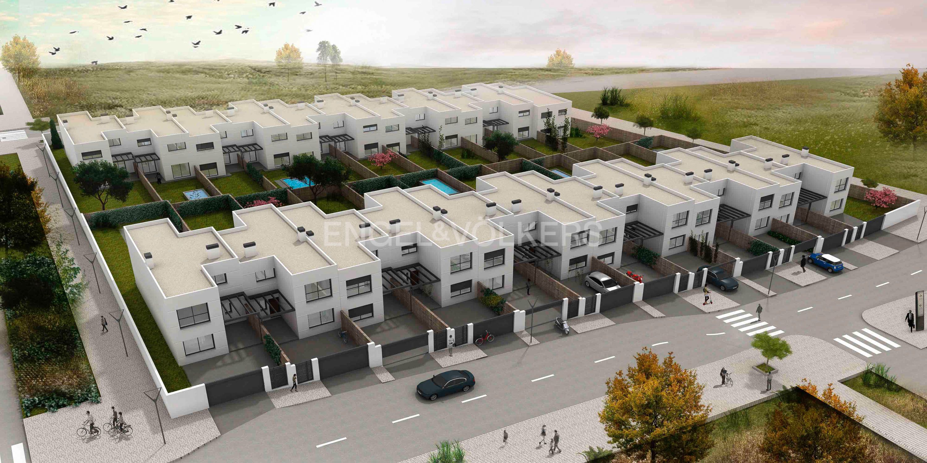 Vista exterior de Casa o xalet en venda en Arroyomolinos (Madrid) amb Aire condicionat, Calefacció i Jardí privat