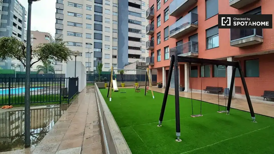 Terraza de Piso de alquiler en Valencia con Aire acondicionado, Calefacción y Amueblado