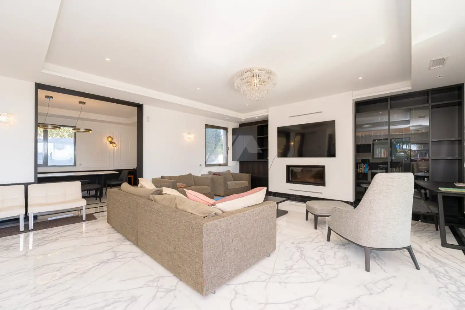 Sala d'estar de Casa o xalet en venda en Moraira amb Aire condicionat, Calefacció i Jardí privat