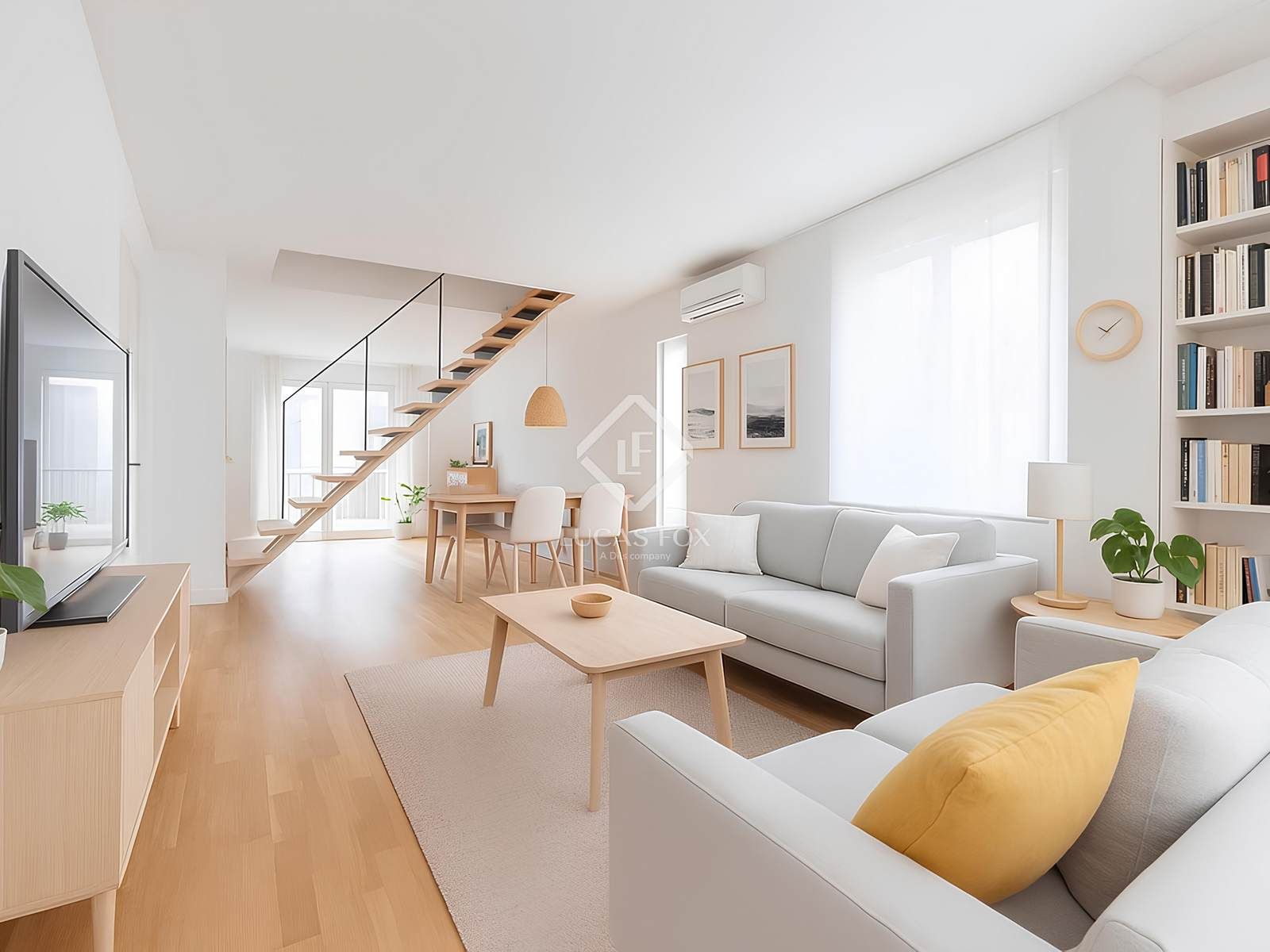 Living room of Flat for sale in Sant Just Desvern  with Air Conditioner, Swimming Pool and Balcony