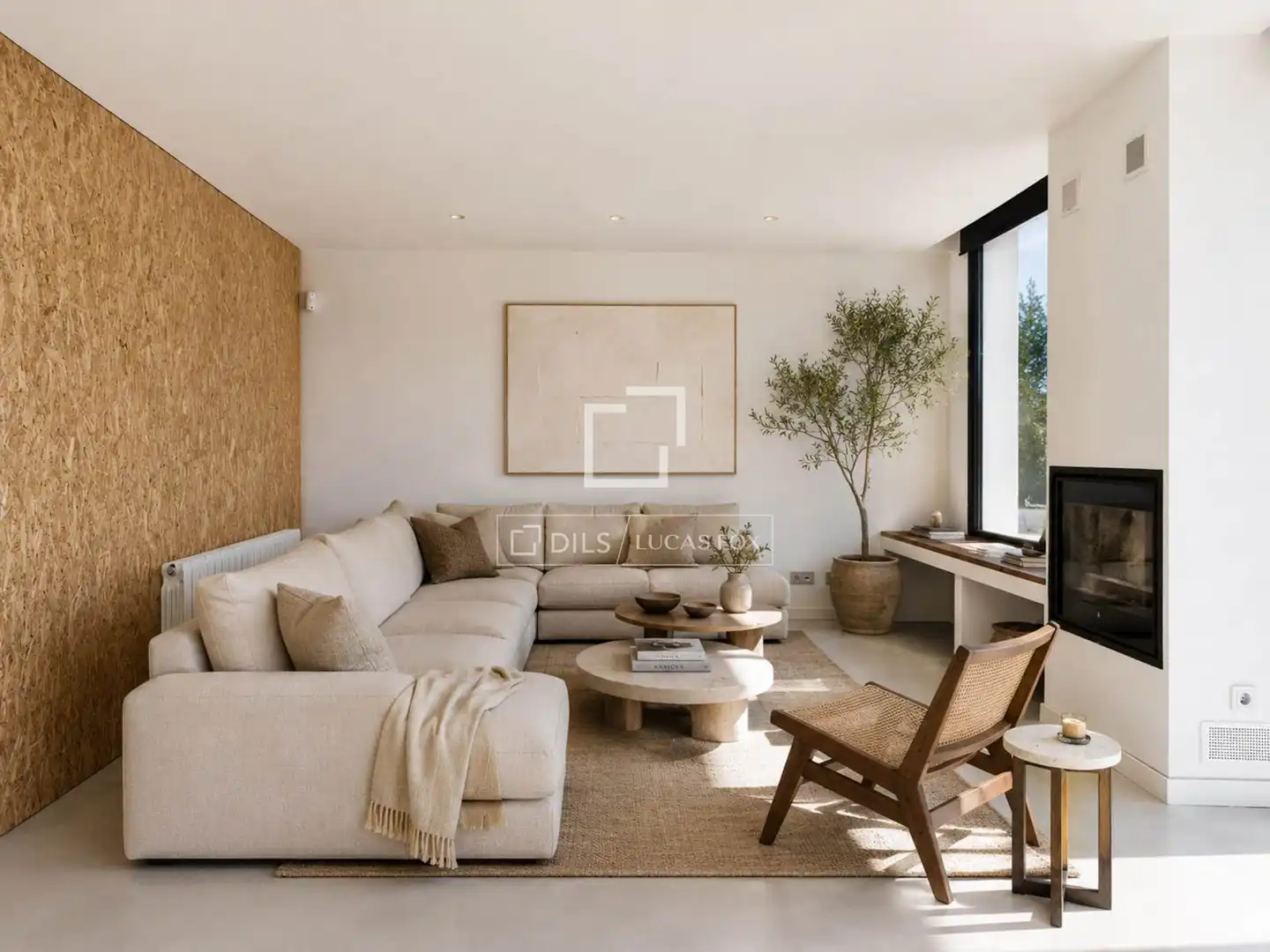Wohnzimmer von Haus oder Chalet zum Verkauf in Vilanova i la Geltrú mit Klimaanlage, Heizung und Privatgarten