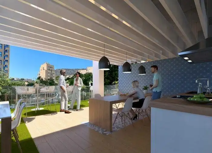 Terrasse von Wohnungen zum Verkauf in Calpe / Calp mit Klimaanlage, Terrasse und Abstellraum