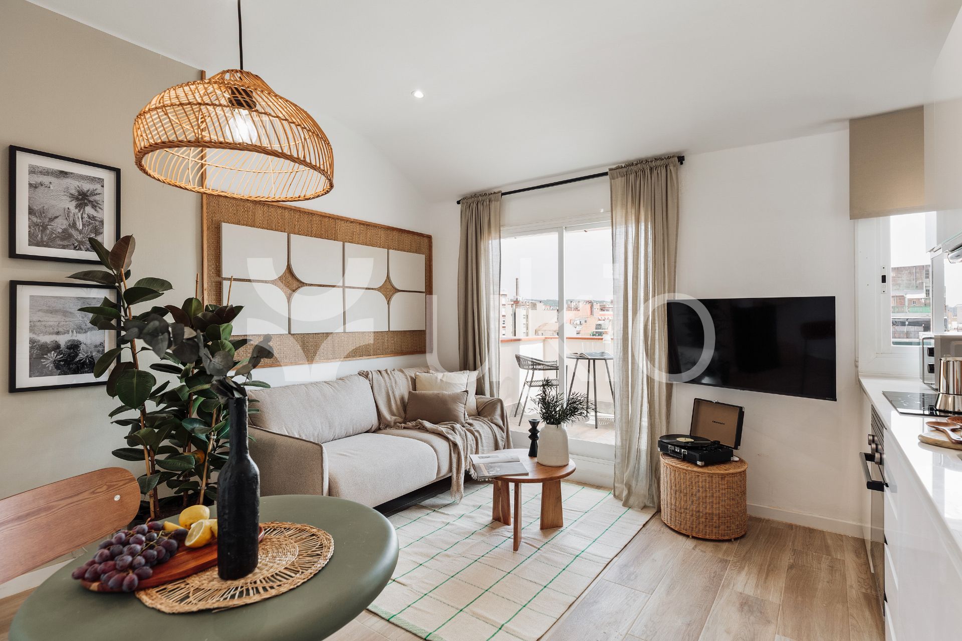 Sala d'estar de Apartament de lloguer en  Barcelona Capital amb Aire condicionat, Calefacció i Terrassa