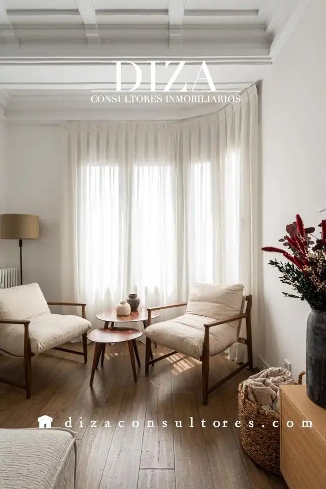 Sala de estar de Ático de alquiler en Barrio de Salamanca