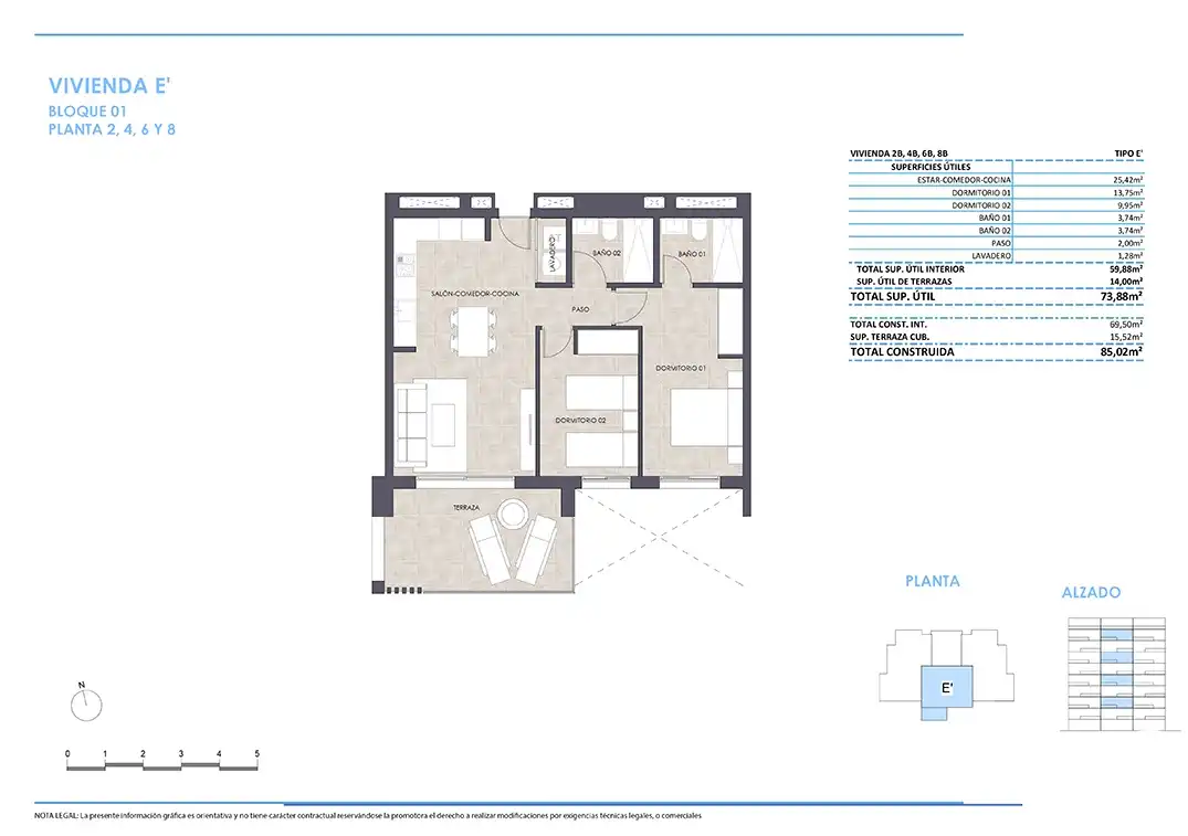 Appartement compact avec piscine à vendre à Zona Levante - Playa Fossa, imagen 2