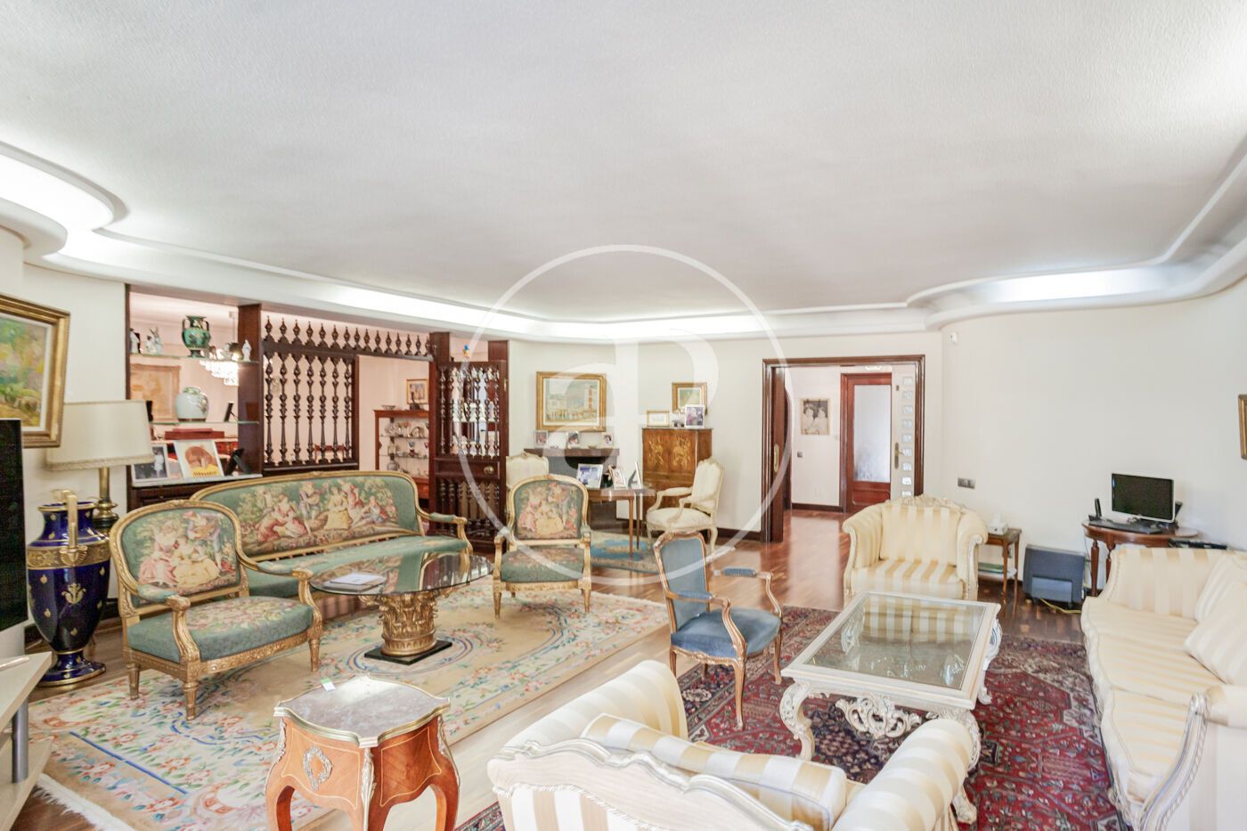 Living room of Single-family semi-detached for sale in  Madrid Capital  with Air Conditioner, Heating and Private garden