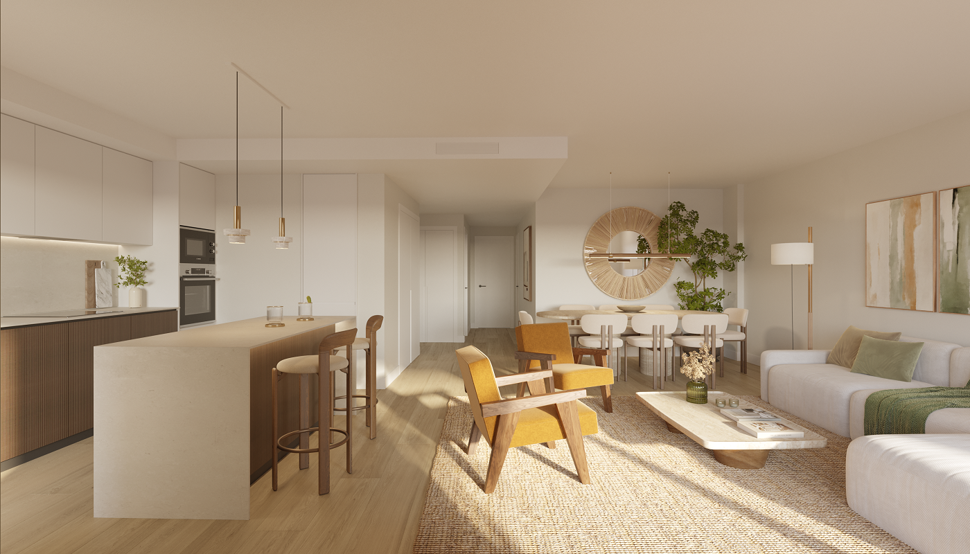 Sala d'estar de Apartament en venda en Mijas amb Aire condicionat, Calefacció i Jardí privat