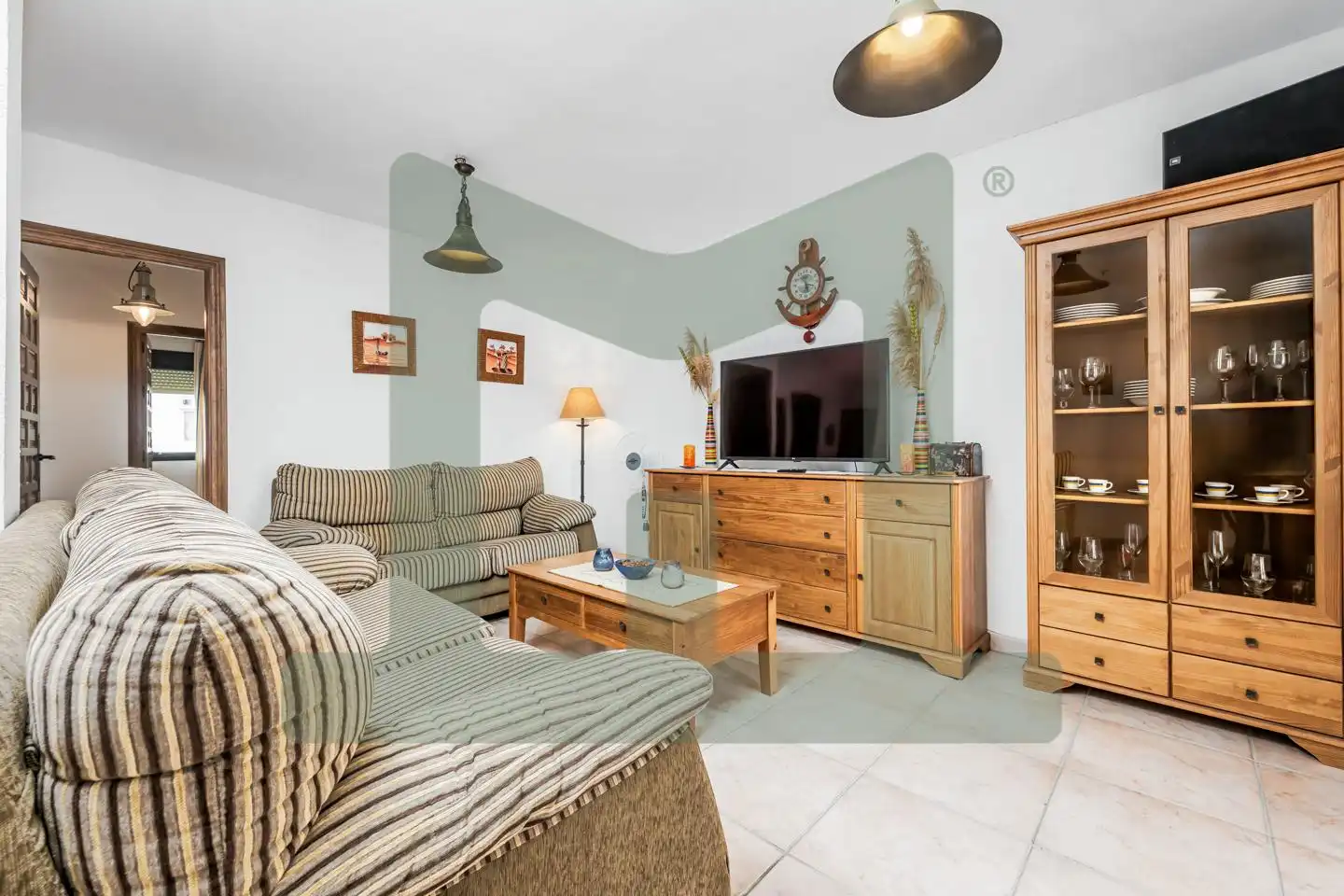 Wohnzimmer von Wohnung zum Verkauf in Zahara de los Atunes mit Klimaanlage, Terrasse und Abstellraum