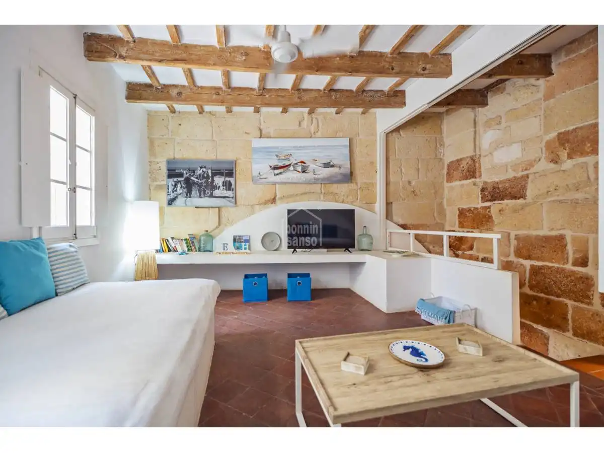 Sala de estar de Apartamento en venta en Ciutadella de Menorca con Calefacción, Terraza y Amueblado