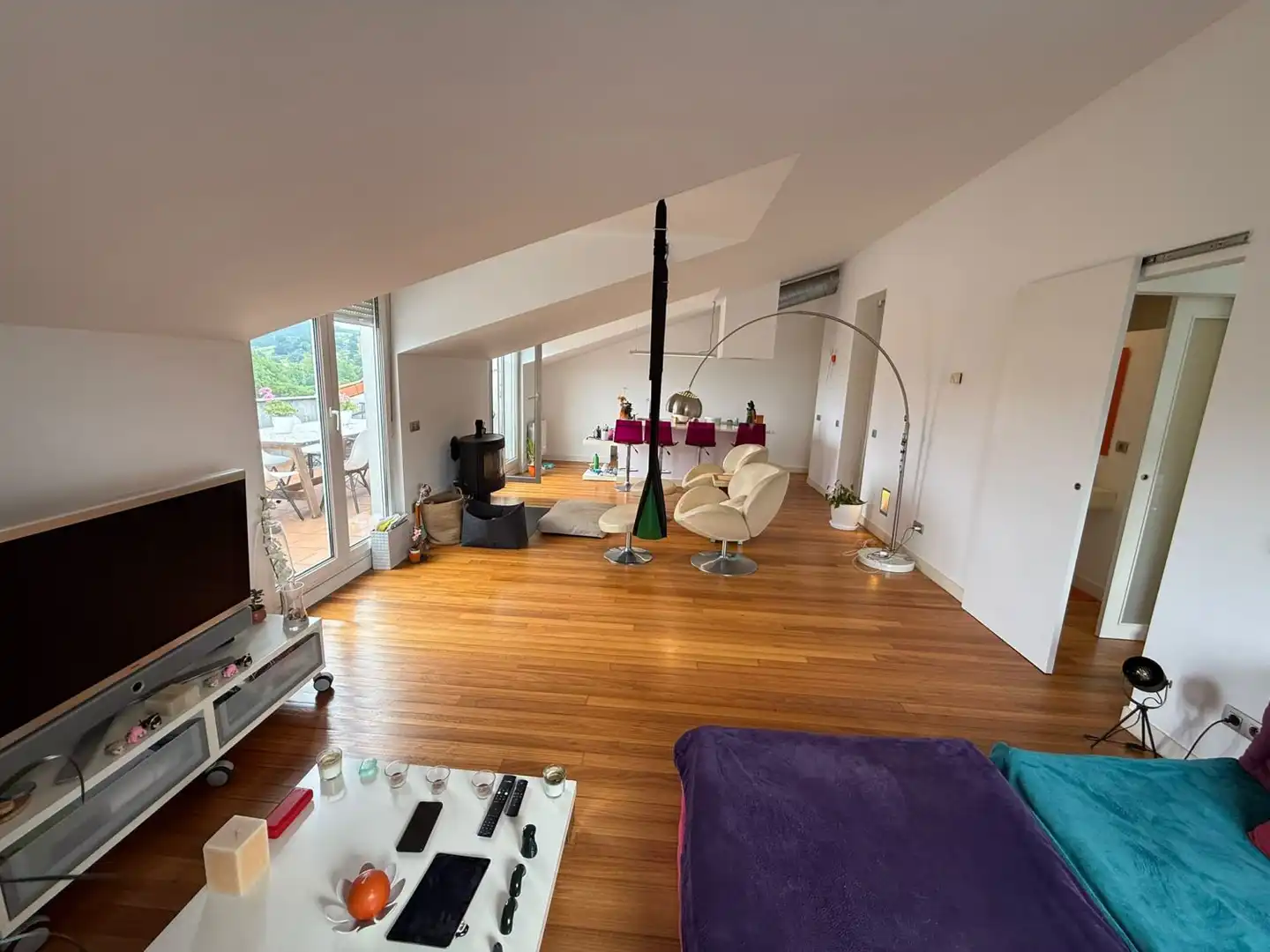 Living room of Attic for sale in Entrambasaguas  with Heating, Parquet flooring and Terrace
