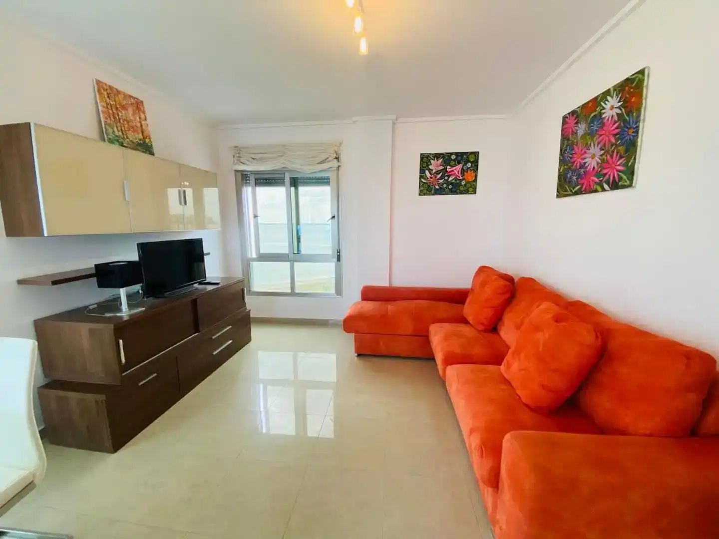Living room of Flat for rent in La Manga del Mar Menor  with Air Conditioner, Swimming Pool and Furnished