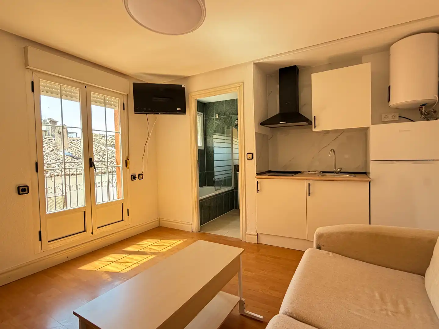 Living room of Attic for rent in Plasencia  with Air Conditioner, Furnished and Washing machine
