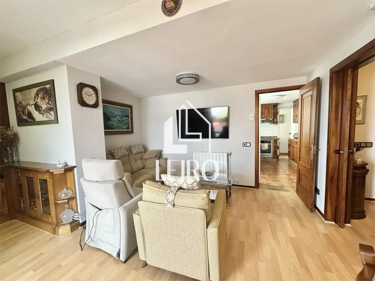 Wohnzimmer von Dachboden zum Verkauf in Vilagarcía de Arousa mit Heizung, Parkett und Terrasse