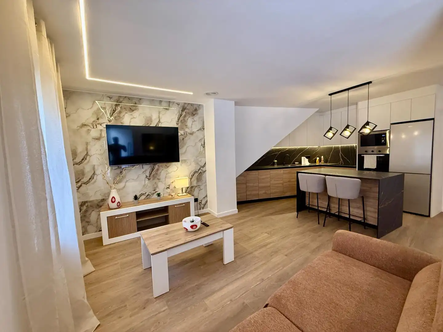 Sala de estar de Planta baja de alquiler en Santa Pola con Aire acondicionado y Amueblado
