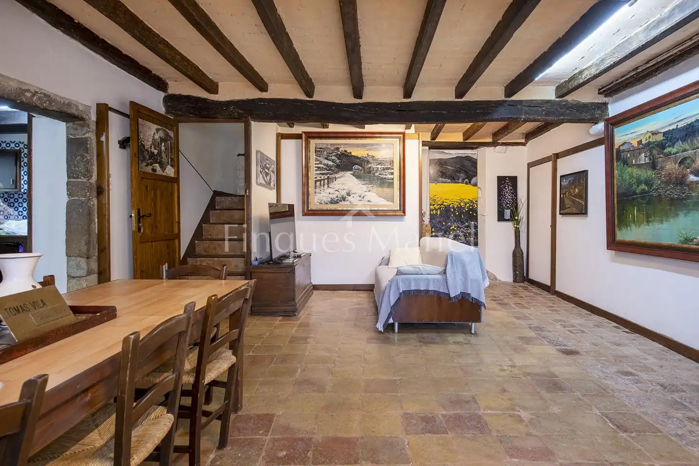Sala d'estar de Finca rústica en venda en La Cellera de Ter amb Calefacció, Jardí privat i Terrassa