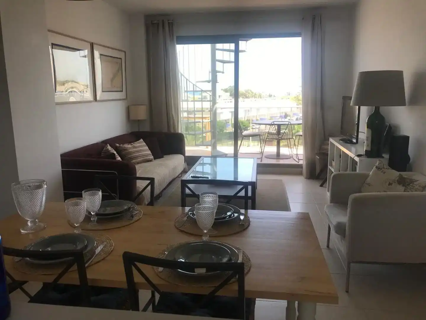 Wohnzimmer von Wohnung zur Miete in El Verger mit Klimaanlage und Schwimmbad