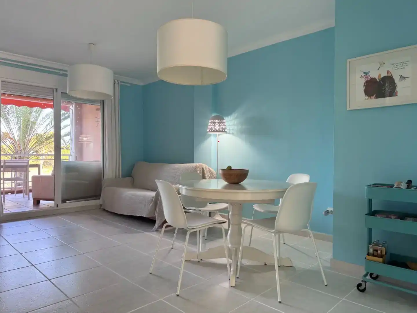 Dining room of Apartments for rent in Oliva  with Air Conditioner, Swimming Pool and Balcony