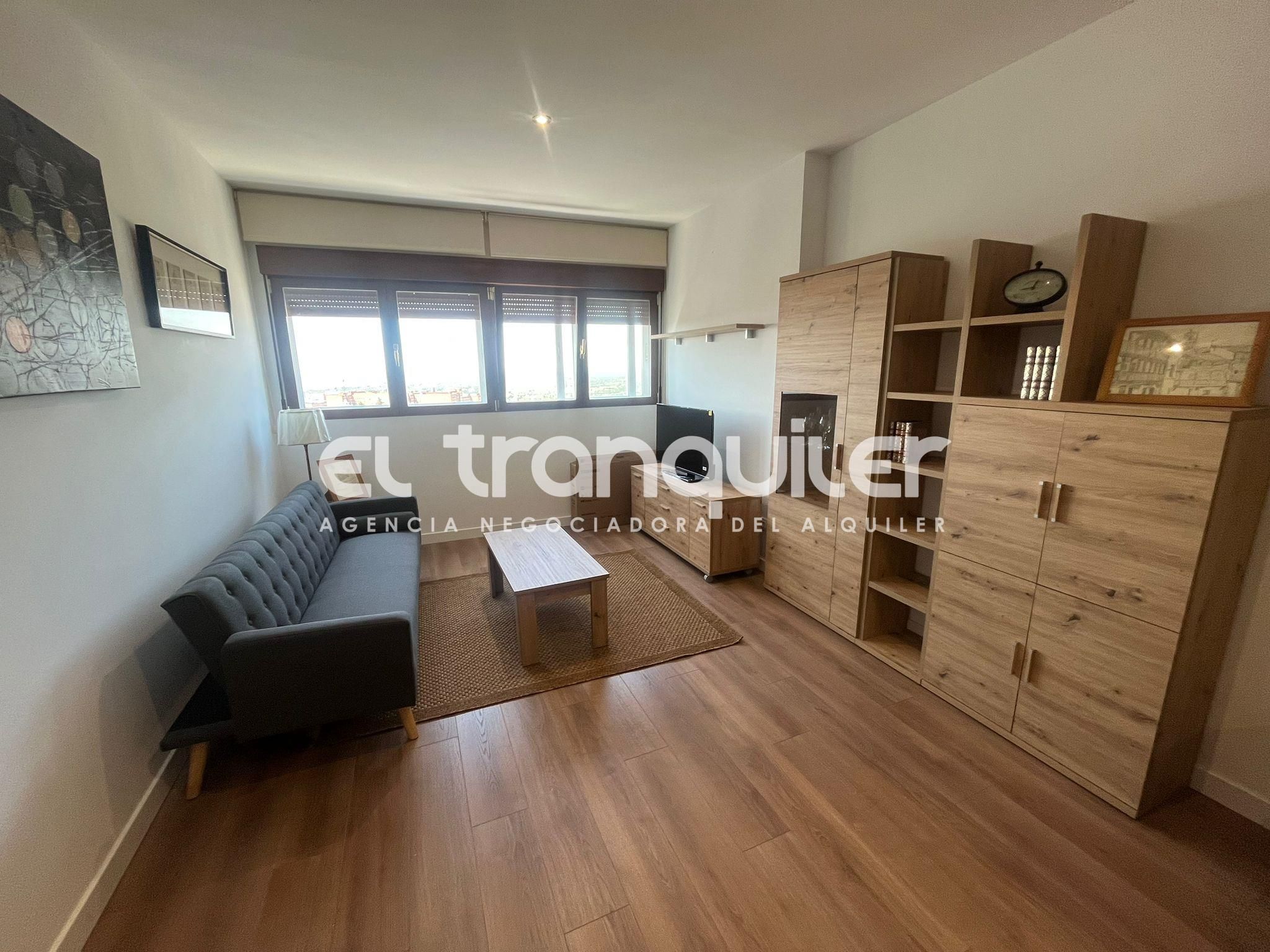Sala de estar de Piso de alquiler en  Madrid Capital con Aire acondicionado, Terraza y Piscina