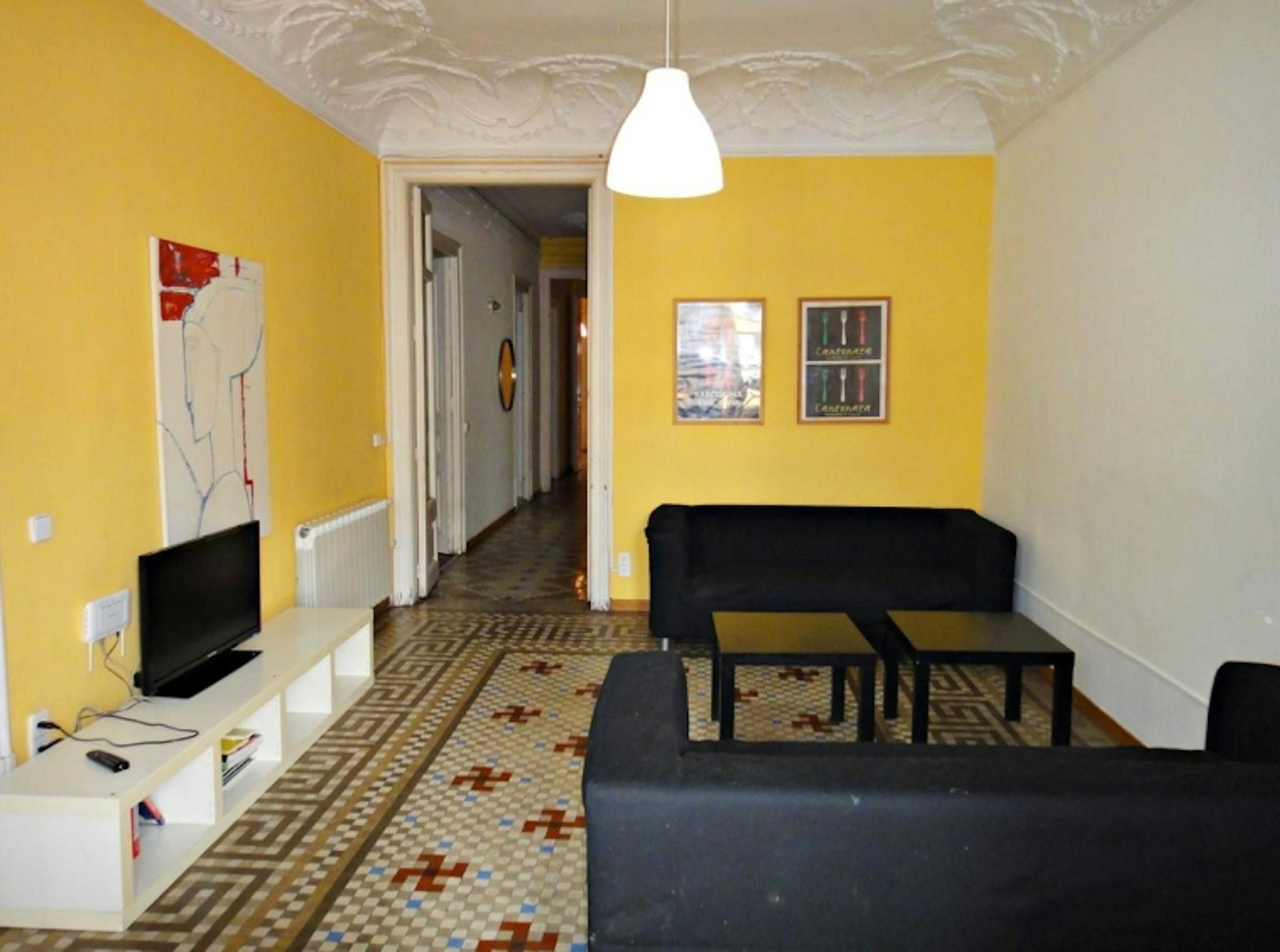 Sala d'estar de Pis per a compartir en  Barcelona Capital amb Calefacció, Jardí privat i Moblat