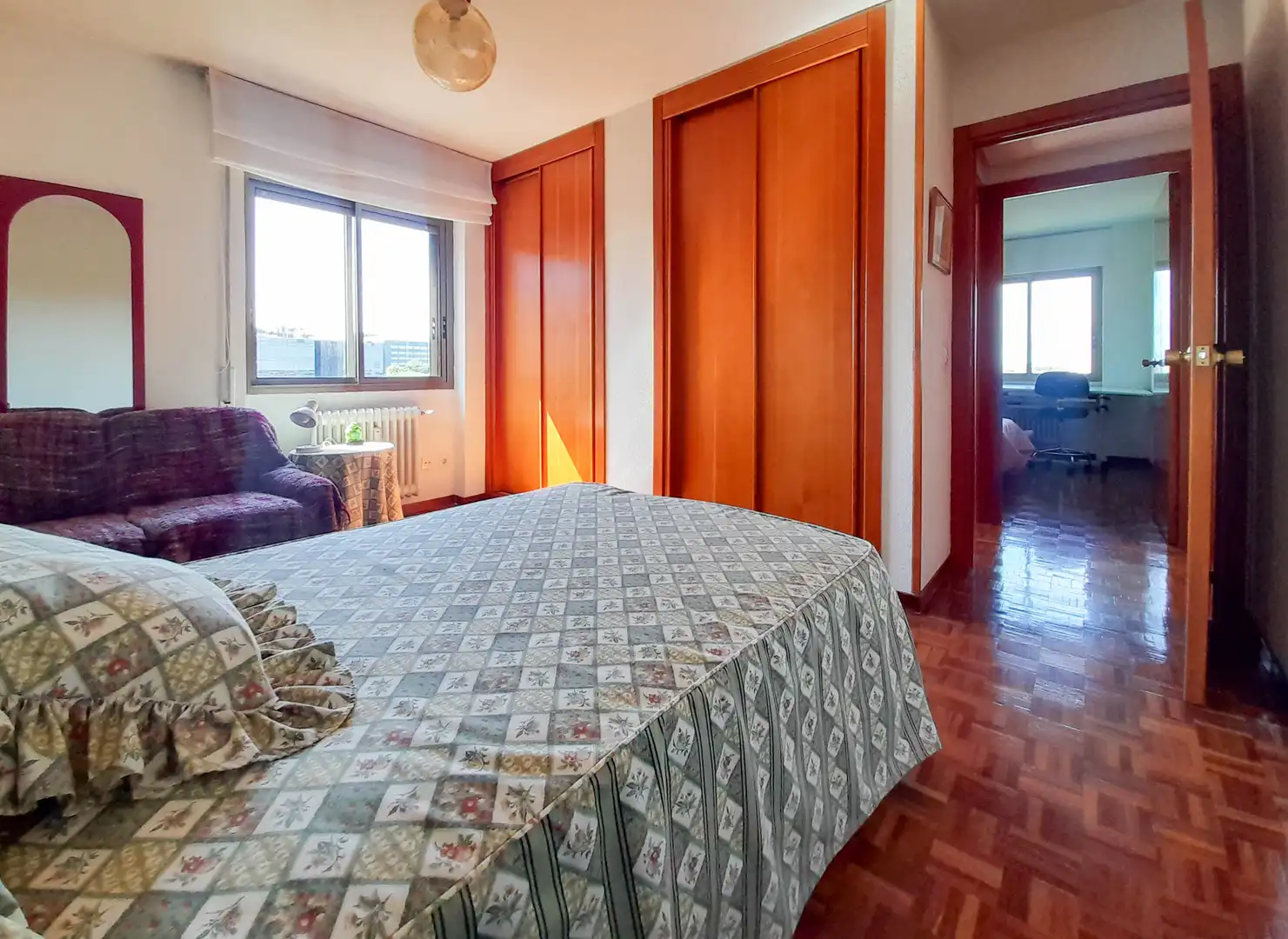 Bedroom of Flat for rent in Madrid  with Heating, Parquet flooring and Terrace