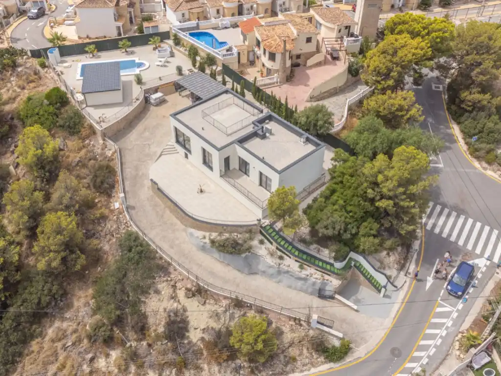 Exterior view of Houses for sale in El Campello  with Air Conditioner, Swimming Pool and Furnished