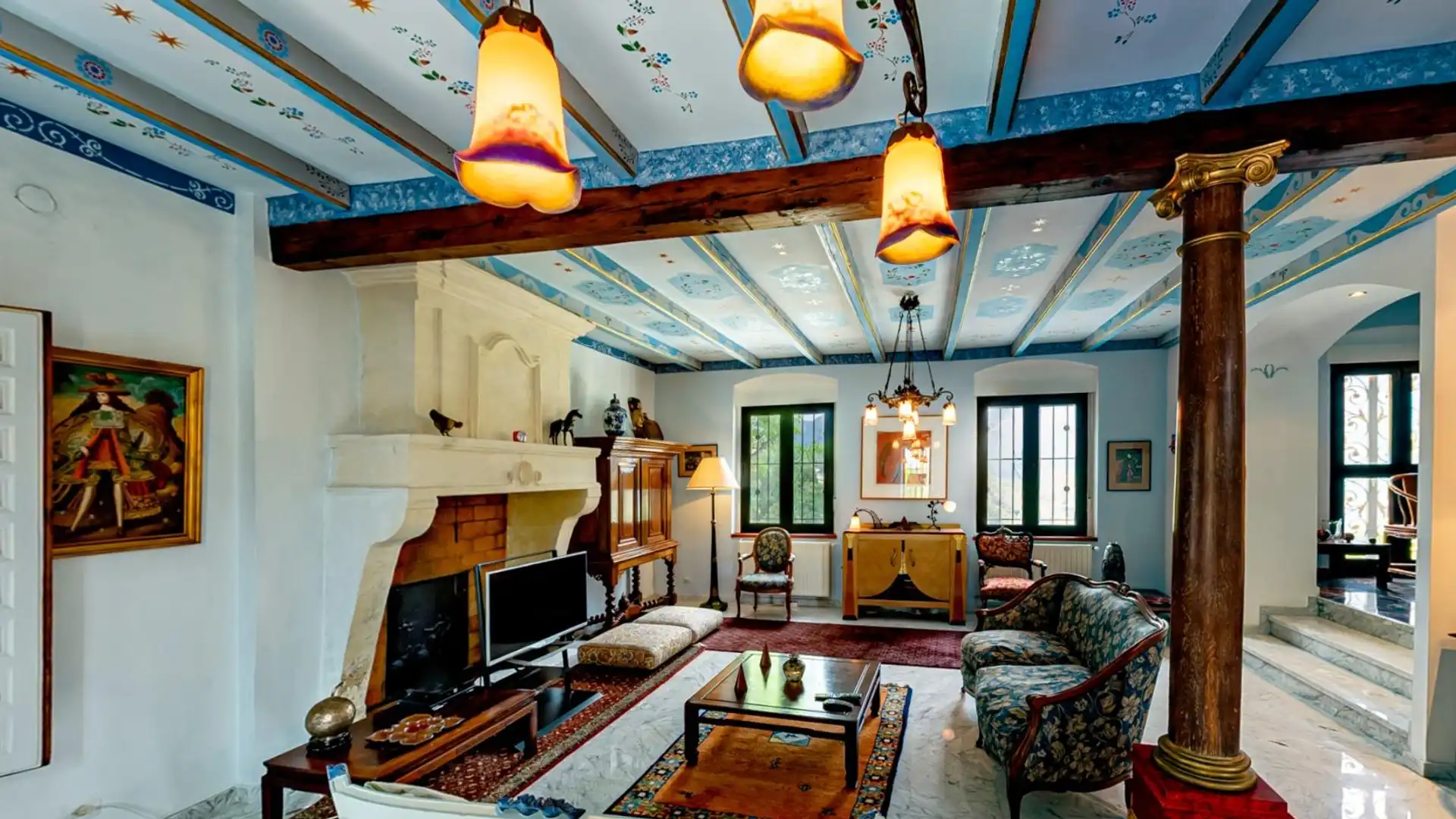 Living room of Houses for sale in El Castell de Guadalest  with Air Conditioner, Heating and Private garden