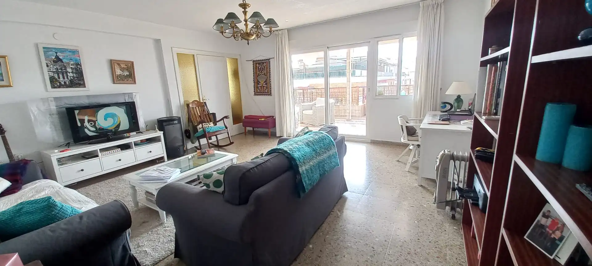 Wohnzimmer von Dachboden zum Verkauf in Alicante / Alacant mit Terrasse, Möbliert und Balkon