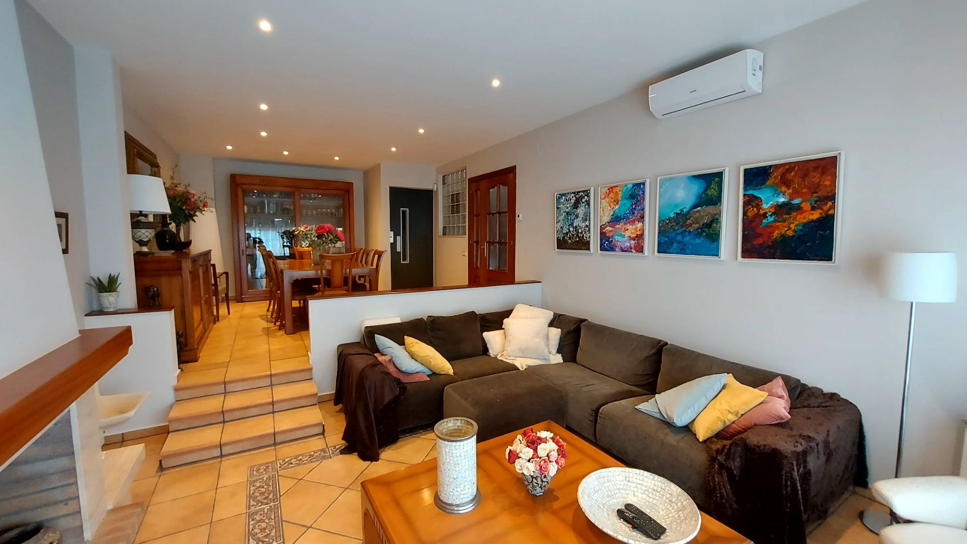 Living room of Single-family semi-detached for sale in Vallirana  with Air Conditioner, Heating and Private garden