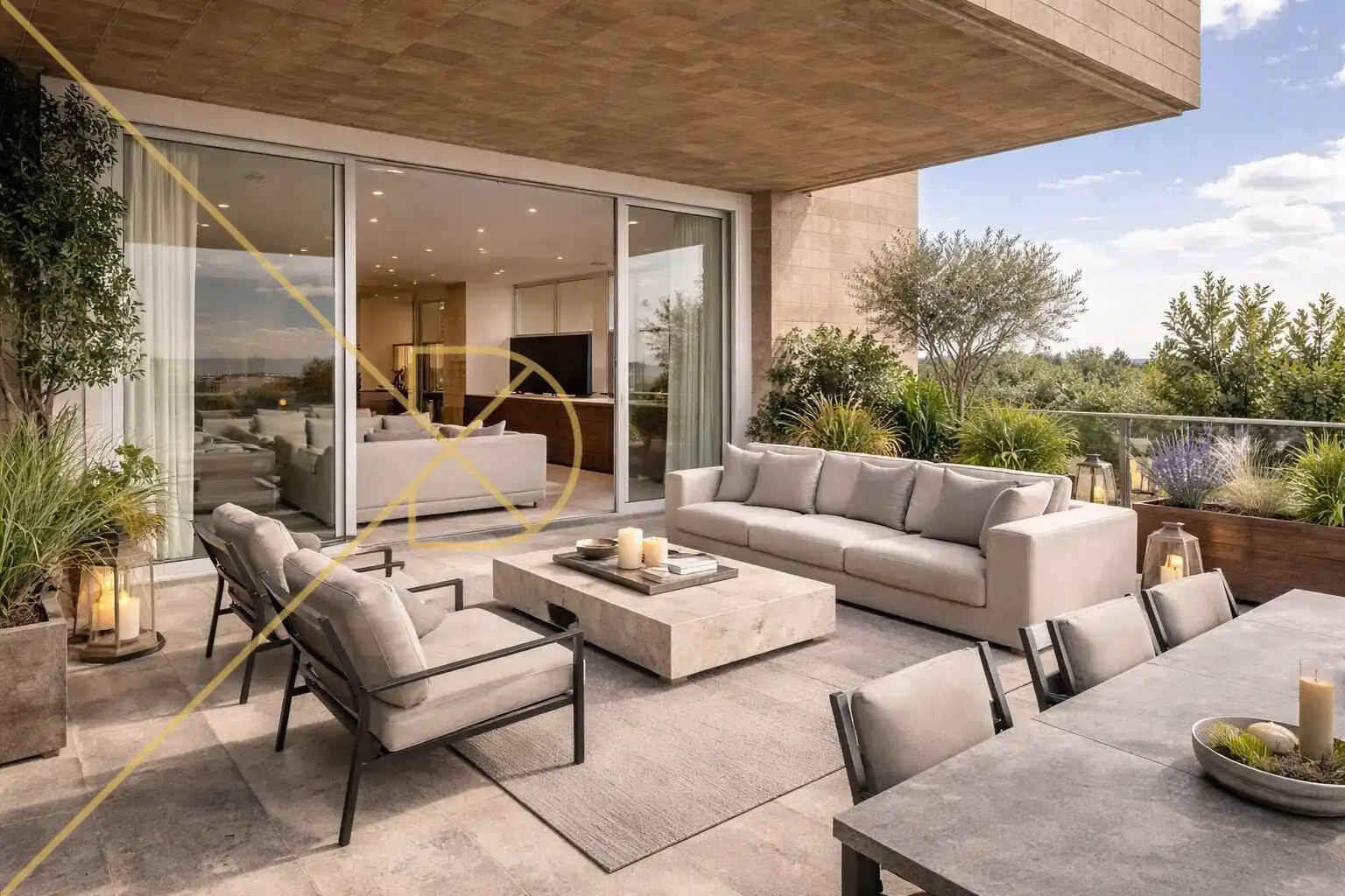 Terrasse von Wohnung zum Verkauf in Barcelona mit Heizung, Privatgarten und Parkett
