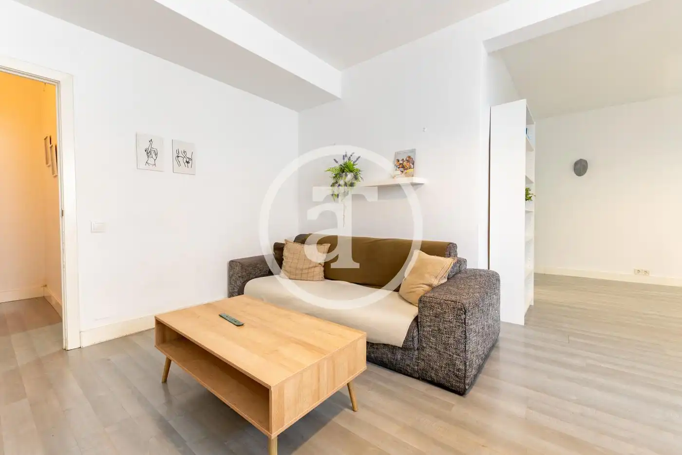 Living room of Flat for rent in Madrid  with Air Conditioner, Heating and Furnished
