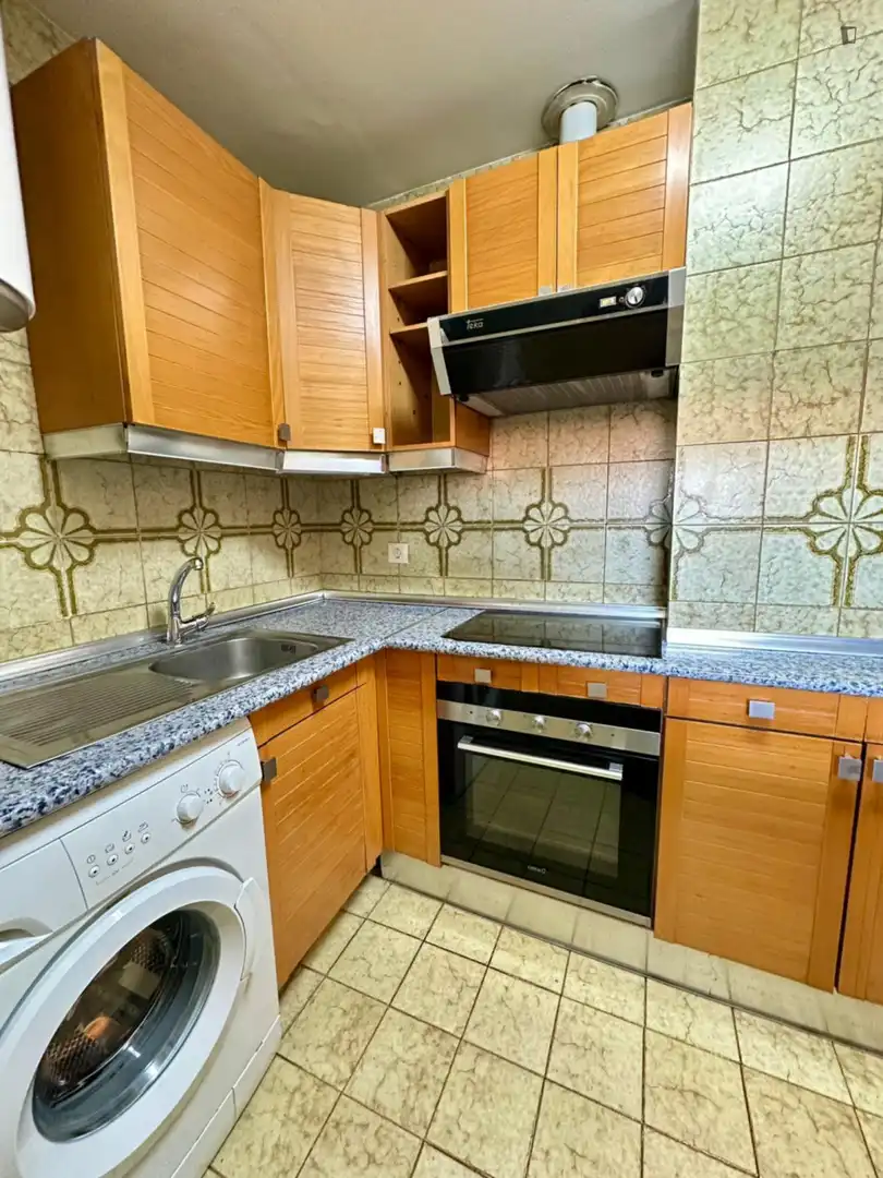 Cuina de Apartament de lloguer en Madrid amb Calefacció, Moblat i Forn