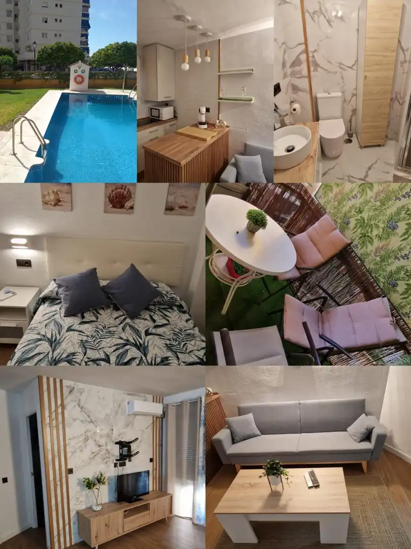 Schlafzimmer von Wohnungen zur Miete in Fuengirola mit Klimaanlage, Heizung und Parkett