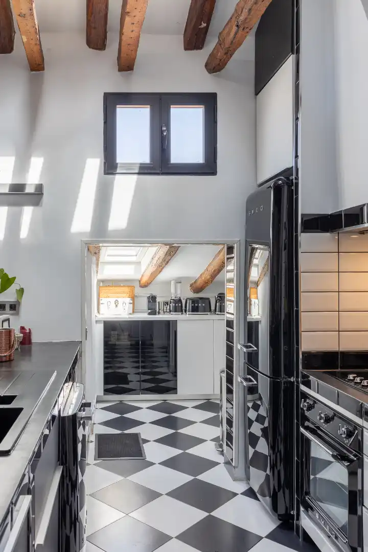 Cocina de Ático de alquiler en Madrid con Aire acondicionado, Calefacción y Parquet