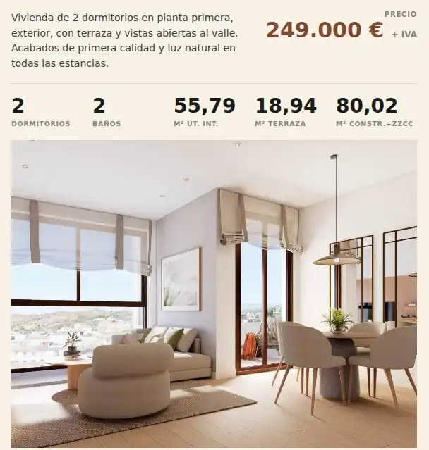 Apartament amb terrassa en venda a Calle Ermita 45