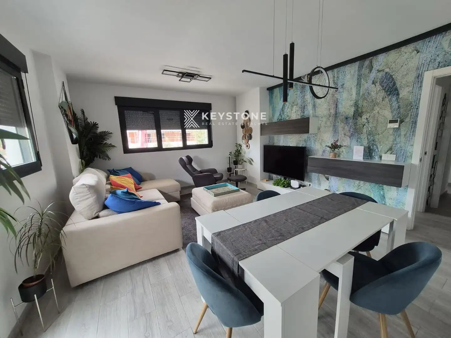 Wohnzimmer von Wohnung zur Miete in Alicante / Alacant mit Klimaanlage, Heizung und Terrasse