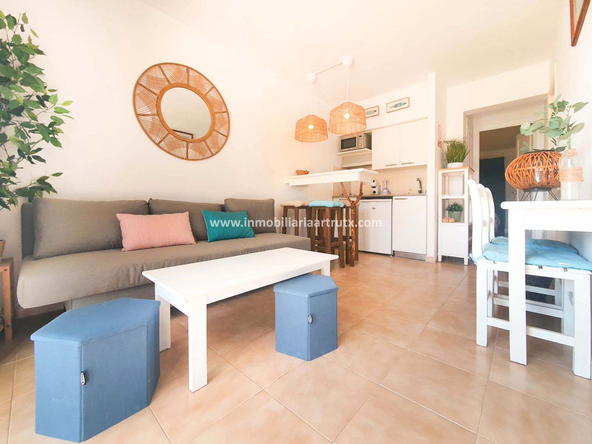 Sala d'estar de Apartament en venda en Ciutadella de Menorca amb Aire condicionat, Moblat i Piscina comunitària