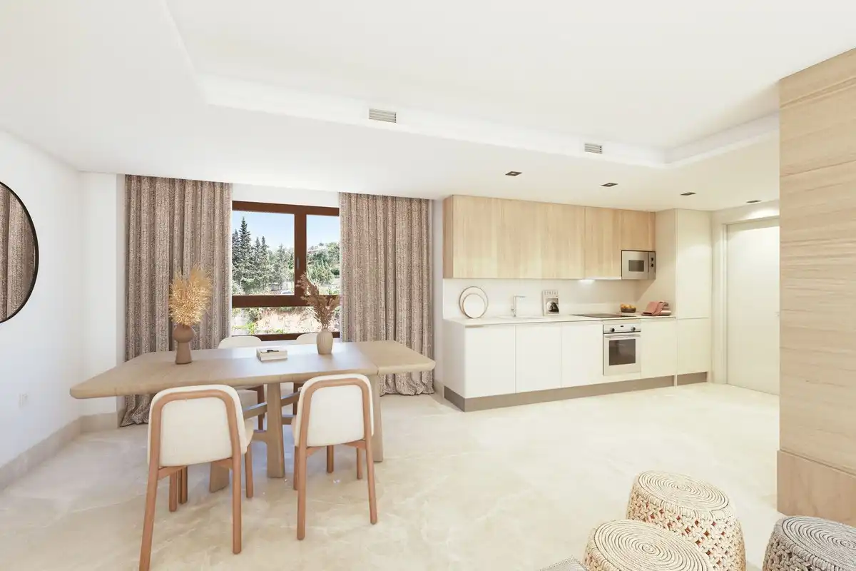 Cocina de Apartamento en venta en Benahavís con Aire acondicionado, Jardín privado y Terraza