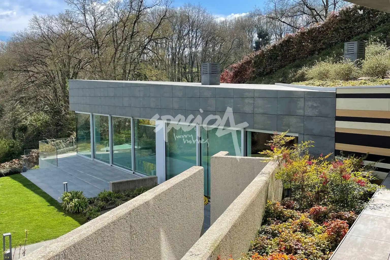 Vista exterior de Casa o chalet en venta en Sarria con Aire acondicionado, Jardín privado y Terraza