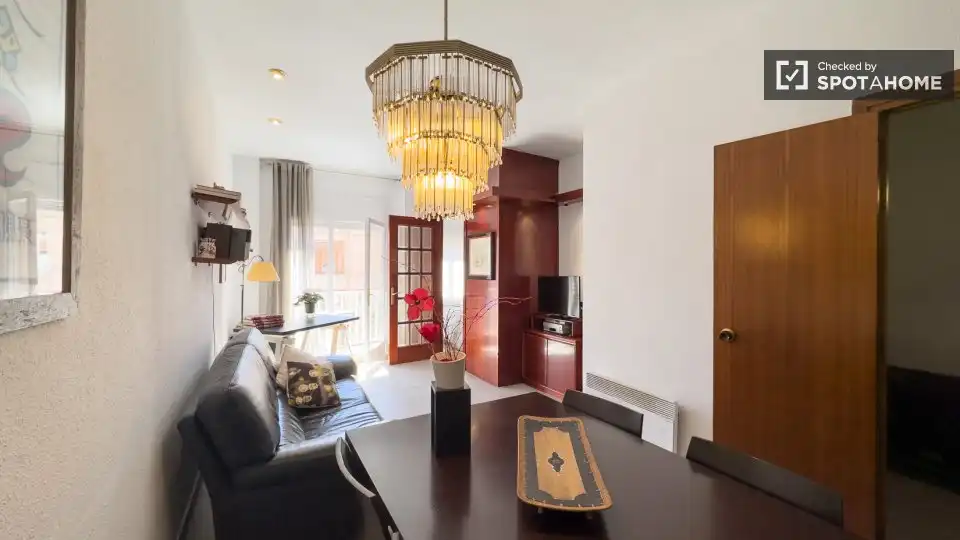 Sala de estar de Piso de alquiler en Barcelona con Aire acondicionado, Calefacción y Amueblado