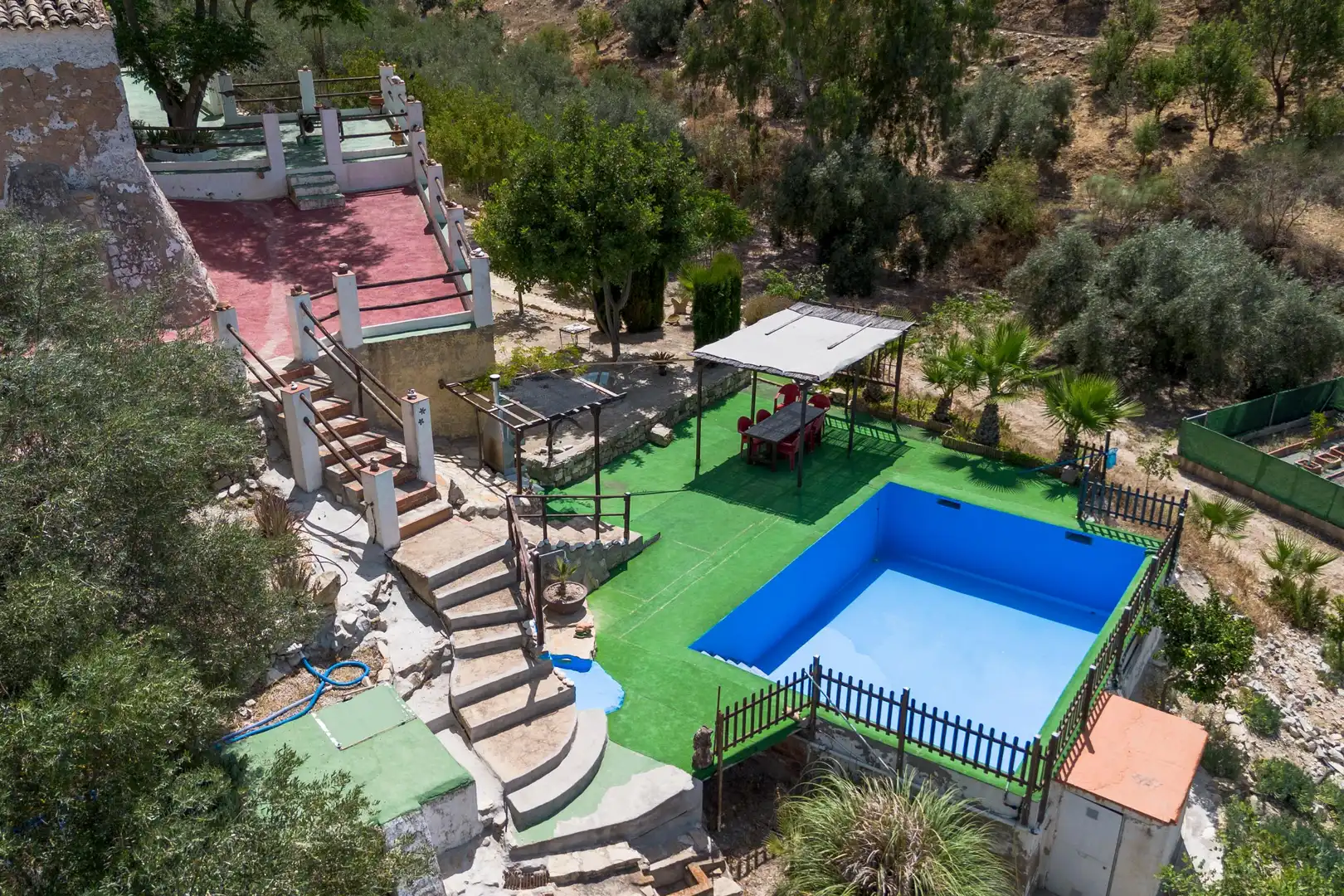 Piscina de Finca rústica en venda en Cuevas de San Marcos amb Calefacció, Jardí privat i Terrassa